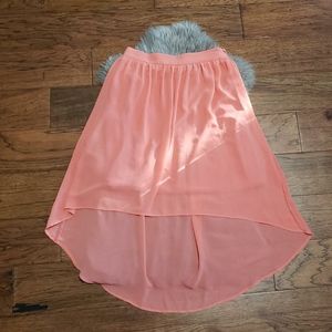 Forever 21 Coral High Low Skirt